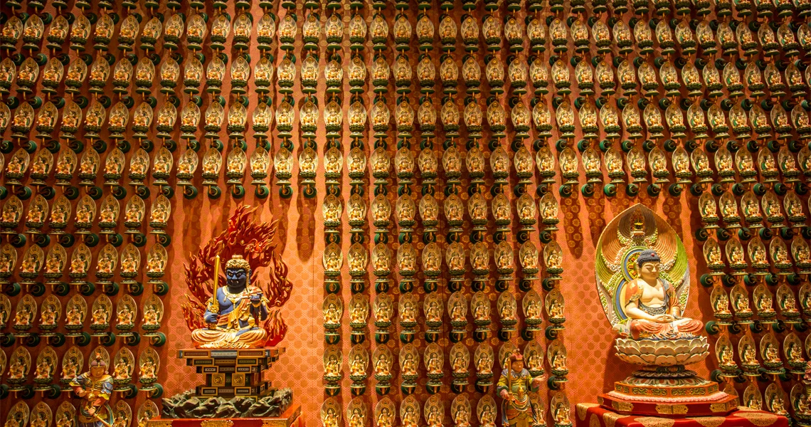 interno tempio buddha